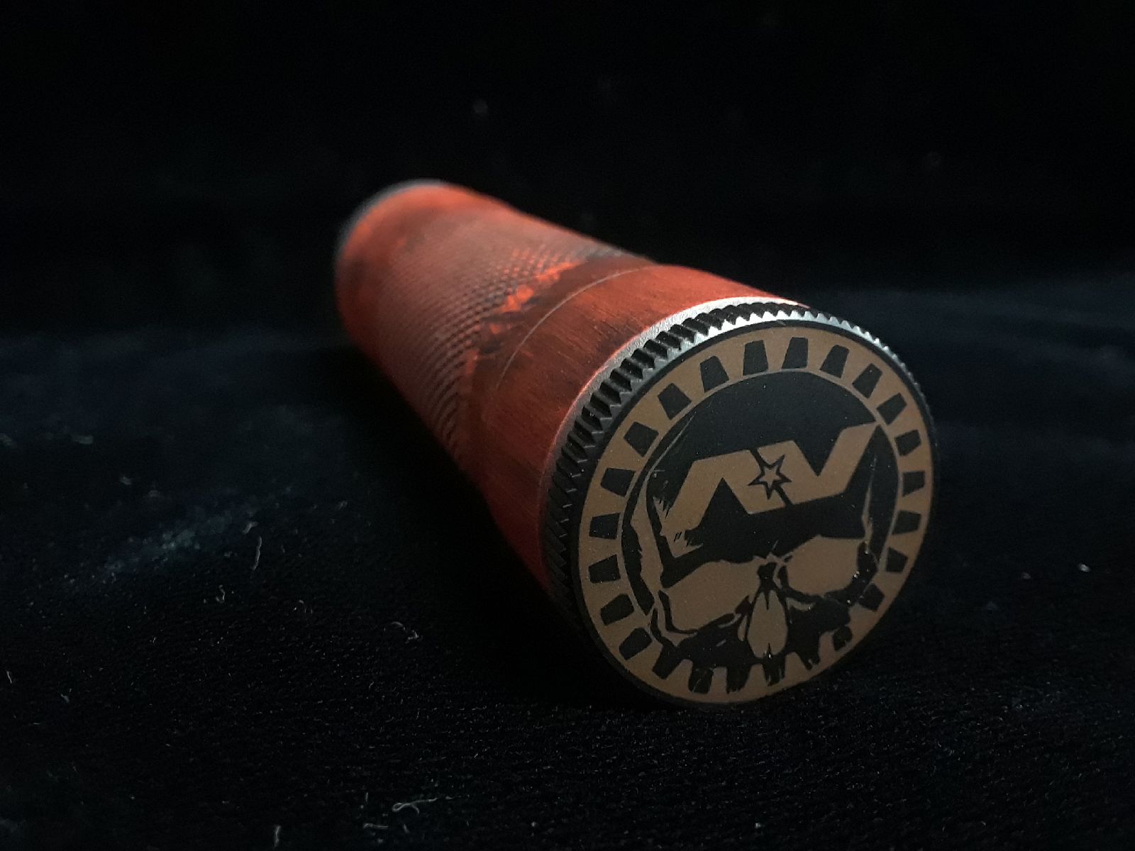 Avid Lyfe Orange & Black Distressed M1P5 Mech Mod