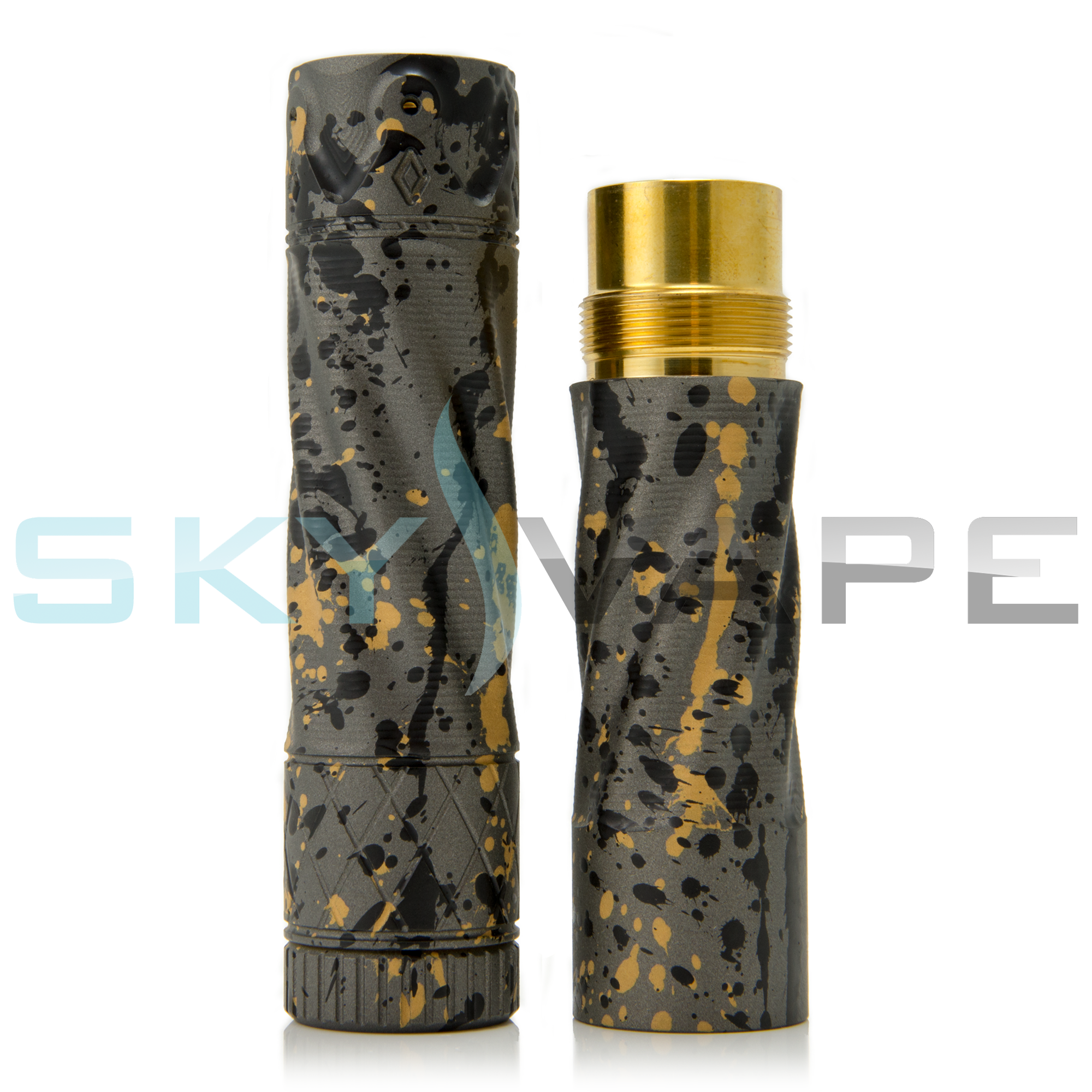 Purge Mods The King Grey & Gold Splatter Stacked Mod – Sky Vape